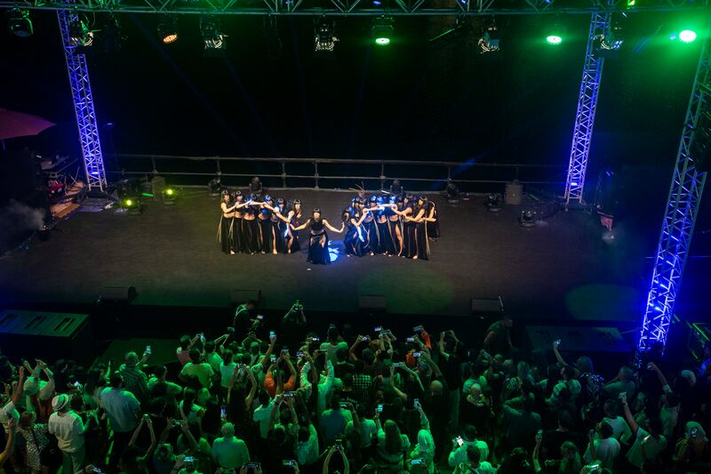 A large crowd gathered to watch Mayyas appear at the three-day festival celebrating regional talent. 