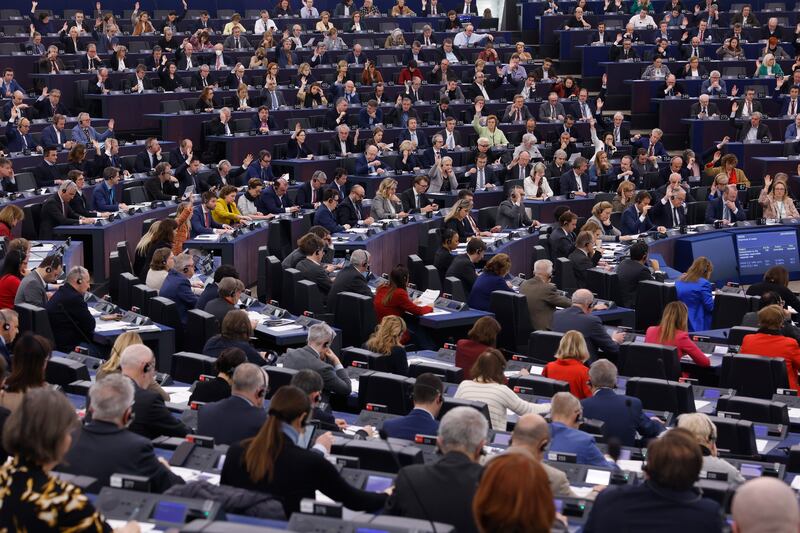 Members of the European Parliament on Tuesday in Strasbourg, eastern France. AP