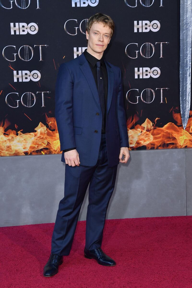 Alfie Allen (Theon Greyjoy) arrives for the 'Game of Thrones' final season premiere at Radio City Music Hall on April 3, 2019 in New York. AP