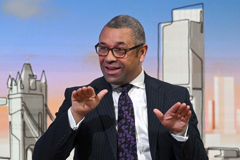 UK Foreign Secretary James Cleverly spoke of relations with China in a TV interview with Laura Kuenssberg on Sunday. AFP