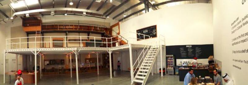 Panoramic image of the new community space A4, which will officially open in Alserkal Avenue next week. Courtesy: A4