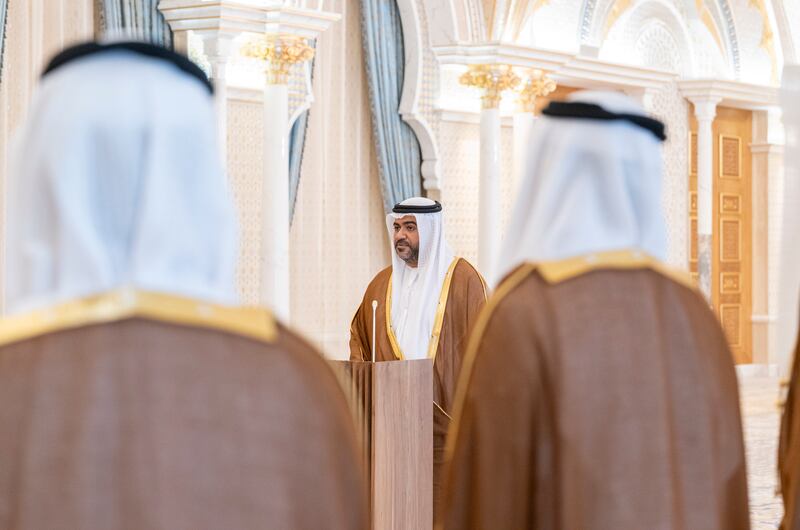 Mr Al Ali takes his oath during the ceremony