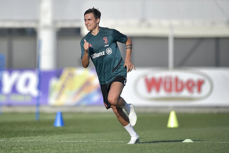 TURIN, ITALY - MAY 25: Juventus player Paulo Dybala during a training session at JTC on May 25, 2020 in Turin, Italy. (Photo by Daniele Badolato - Juventus FC/Juventus FC via Getty Images)