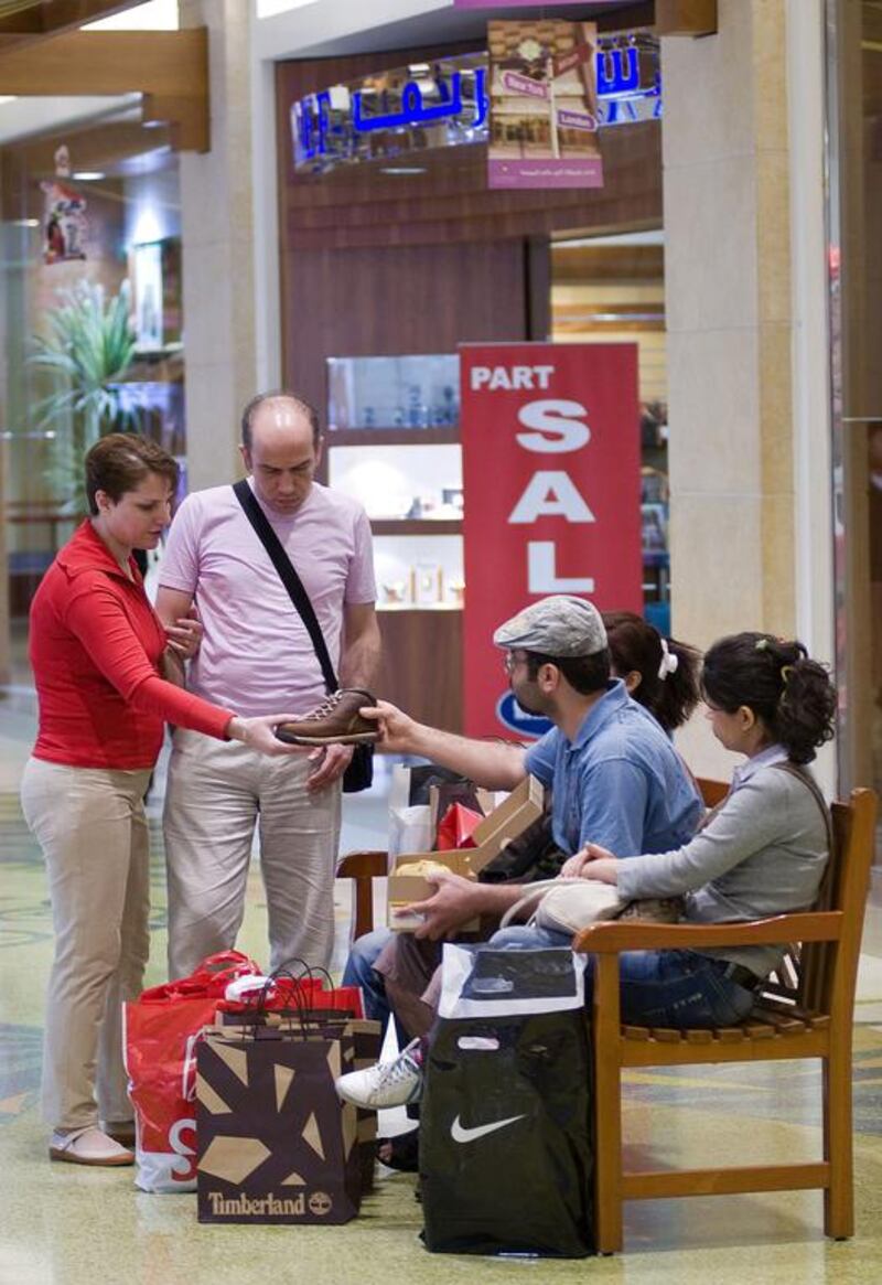 Shoppers at Dubai’s Al Ghurair Mall during the 2014 edition of DSF. Charles Crowell for The National