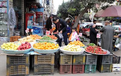 People buy fruits and vegetables in Cairo, Egypt. EPA