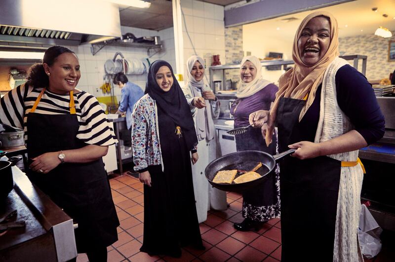 Hiwot Dagnachew, Aysha Bora, Halima Al-huthaifi, Ahlam Saeid, Munira Mahmud. The Duchess has made several visits to the kitchen and helped bring the book to fruition Reuters