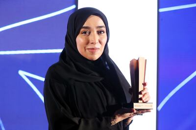 Salama Al Mazrouei, head teacher of Qatr Al Nada High School, won Principal of the Year. Chris Whiteoak / The National 
