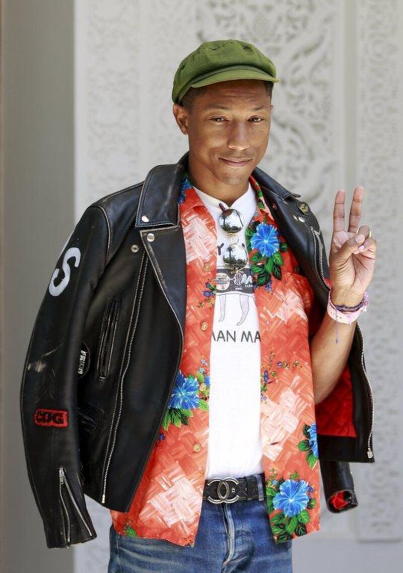 Singer Pharrell Williams poses during a photocall at the 14th Mawazine World Rhythms International Music Festival in Rabat. Reuters