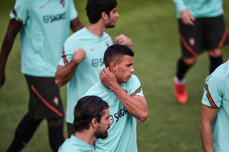 Portugal midfielder Matheus Nunes at training. AFP