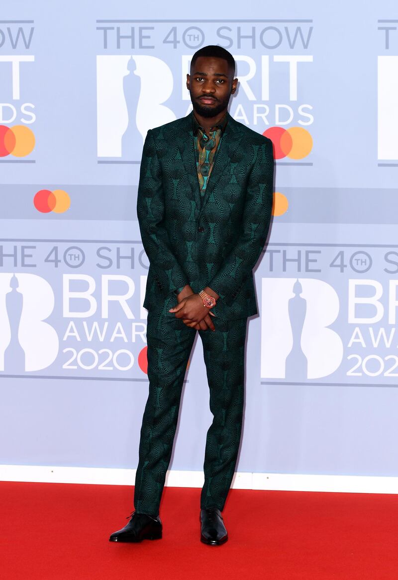 Dave arrives at The Brit Awards 2020 at the O2 Arena on Tuesday, February 18, 2020 in London, England. Getty Images