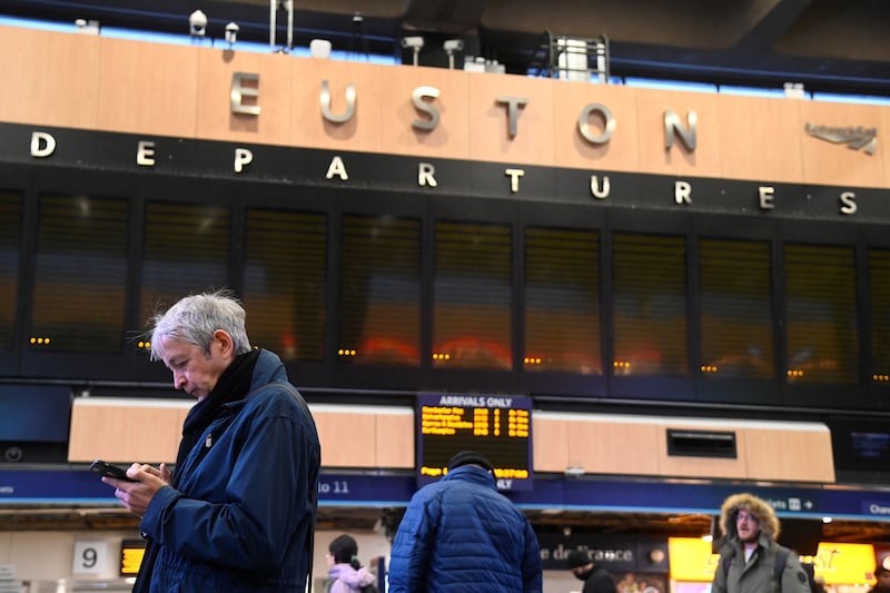 A blank departure display board at Euston. Reuters