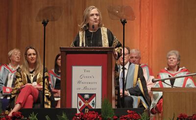 Hillary Clinton described Queen's University as "special" as she accepted the position of chancellor. PA