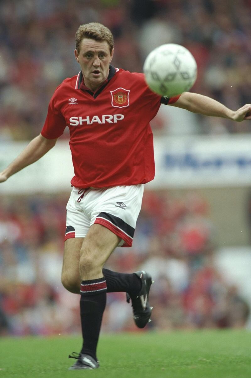 17 Sep 1994:  Steve Bruce of Manchester United in action during an FA Carling Premiership match against Liverpool at Old Trafford in Manchester, England. Manchester United won the match 2-0. \ Mandatory Credit: Shaun  Botterill/Allsport