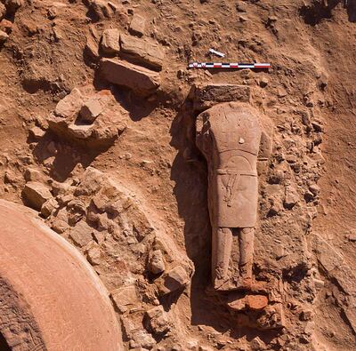 The Lihyanite 'Monumental Statue', found in Dadan, weighs more than a tonne and is 2.2 metres tall. Photo: Royal Commission for AlUla