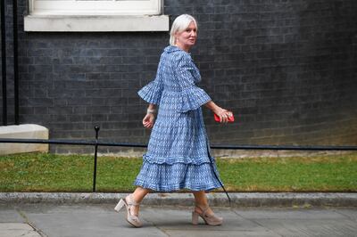 Nadine Dorries, the UK Culture Secretary who is among those urging Prime Minister Boris Johnson to fight on, leaves Downing Street in London on Wednesday. Bloomberg