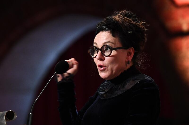 Polish author and co-laureate of the 2018 Nobel Prize in Literature Olga Tokarczuk gives a speech during a royal banquet to honour the laureates of the Nobel Prize 2019 following the Award ceremony on December 10, 2019 in Stockholm, Sweden. (Photo by Jonathan NACKSTRAND / AFP)
