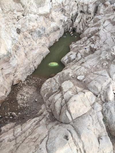 Watermelons and soft drinks stored in natural spring water in the Qara Chokh mountain range by ISIS fighters. Peshmerga image provided to The National