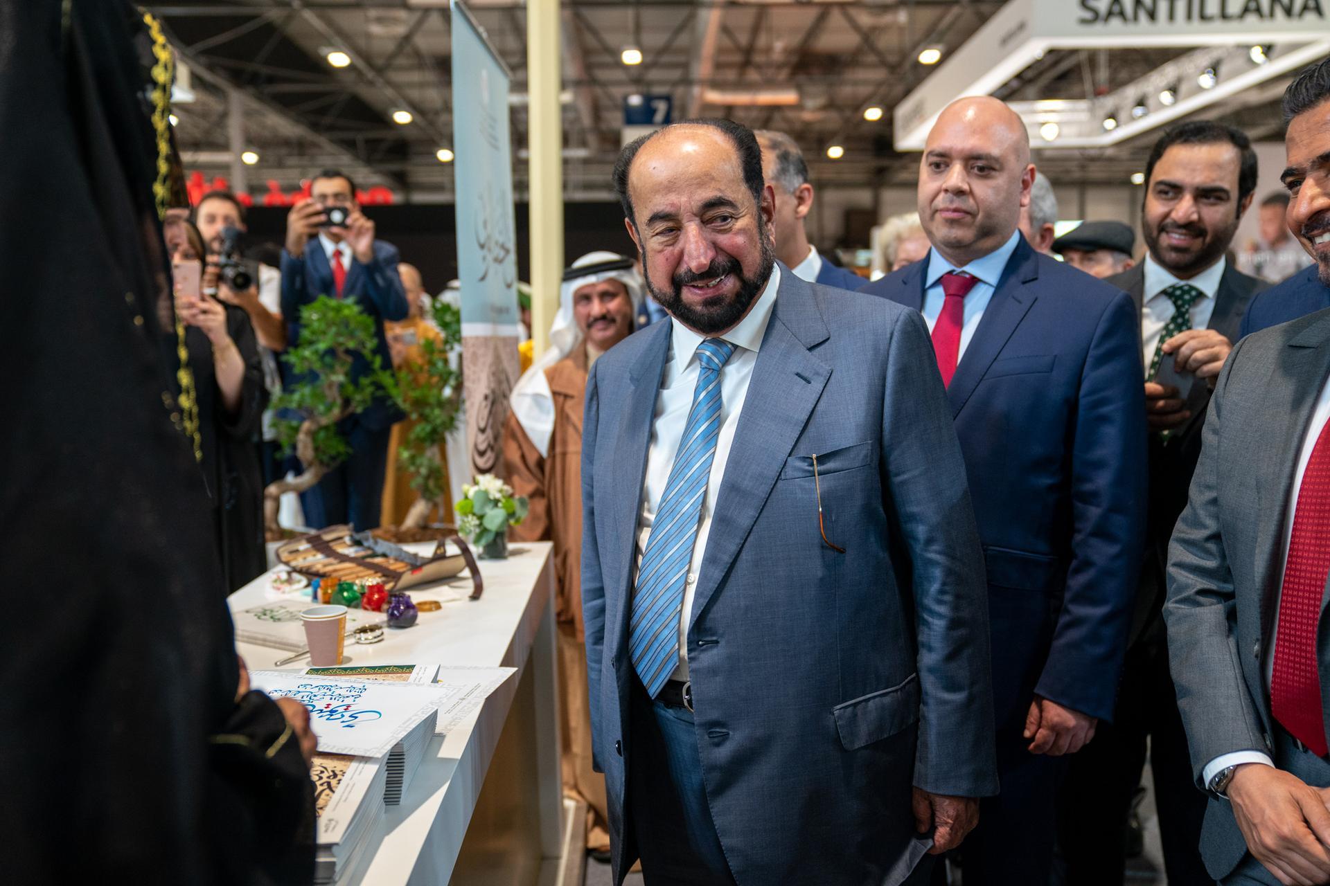 Sheikh Dr Sultan bin Mohammed Al Qasimi, Ruler of Sharjah, paid visit the Liber International Book Fair in Madrid, Spain. Courtesy Sharjah Media Office.