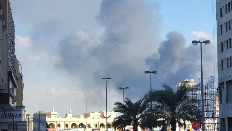 A fire broke out in a warehouse in Sharjah on Friday afternoon. Supplied