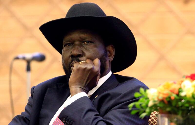 FILE PHOTO: South Sudan President Salva Kiir attends the signing of a peace agreement with the South Sudan rebels aimed to end a war in which tens of thousands of people have been killed, in Khartoum, Sudan June 27, 2018. REUTERS/Mohamed Nureldin Abdallah/File Photo