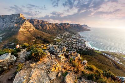 Etihad will fly to Cape Town, South Africa as well. Pictured, Table Mountain