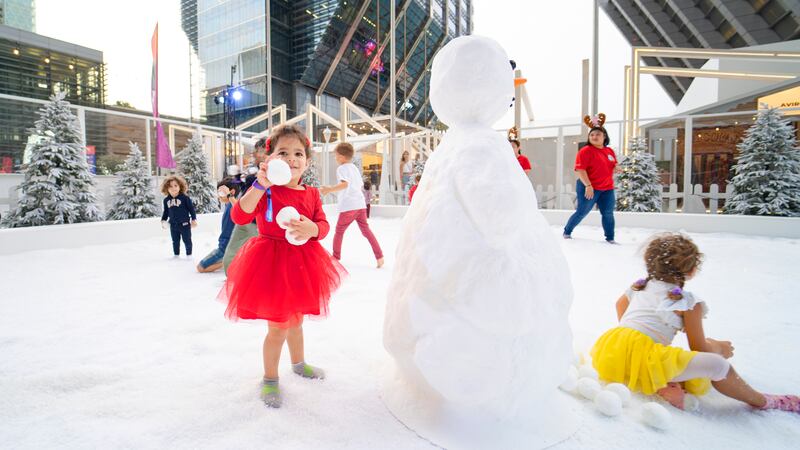 The mall sets up a Winter Wonderland arena every December