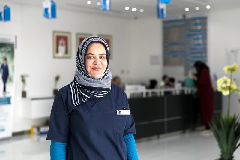 ABU DHABI, UNITED ARAB EMIRATES - MAY 20, 2018. 
Ms. Mervat Aslan, Head Nurse - OPD at Bareen International Hospital.

(Photo by Reem Mohammed/The National)

Reporter: Anam Rizvi
Section: NA