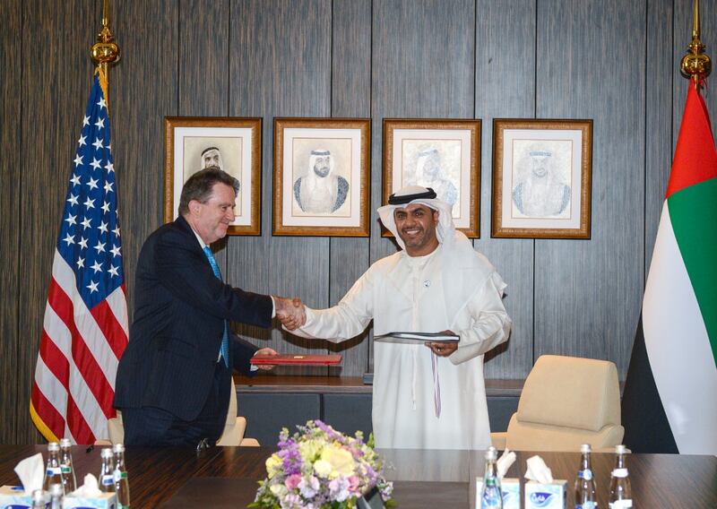 Abdullah Al Nuaimi, Minister of Justice, and Sean Murphy, Charge d'Affaires at the US Embassy in Abu Dhabi, signed the agreement.  Wam
