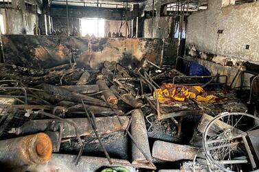 The intensive care unit at Baghdad's Ibn Al Khatib Hospital after a fire on April 24. AP