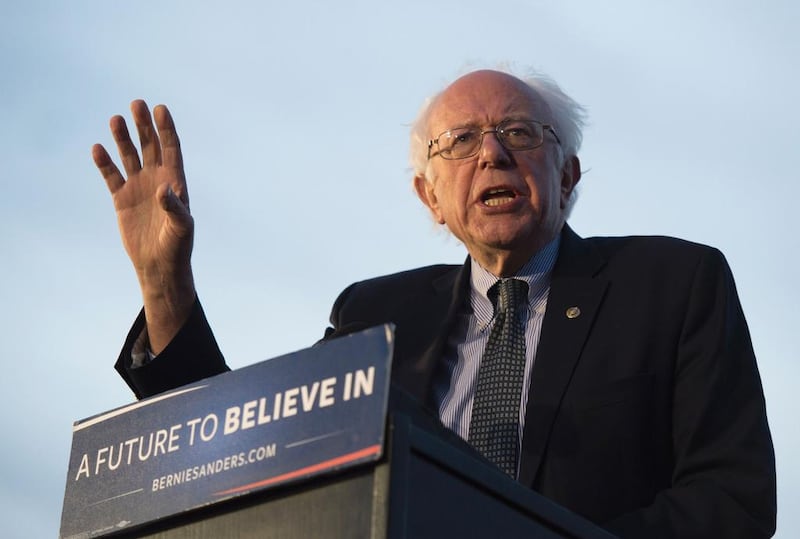 Democratic presidential candidate Bernie Sanders has said the Palestinians deserve rights and dignity. Don Emmert / AFP