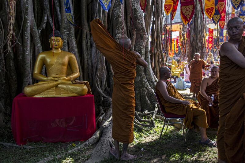 Buddhist monks prepare at Mendut temple during celebrations for Vesak Day in Magelang, Central Java, Indonesia. Getty