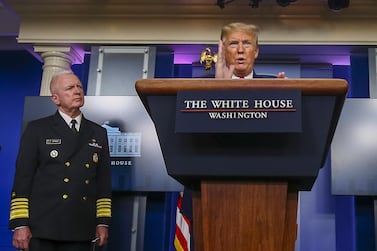 US President Donald Trump speaks during a news conference at the White House in Washington, DC. Bloomberg