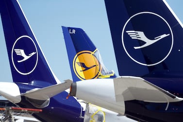 Lufthansa will have to give up lucrative landing slots at Frankfurt airport (pictured) and Munich under the terms of its bailout agreement with the German government. Reuters