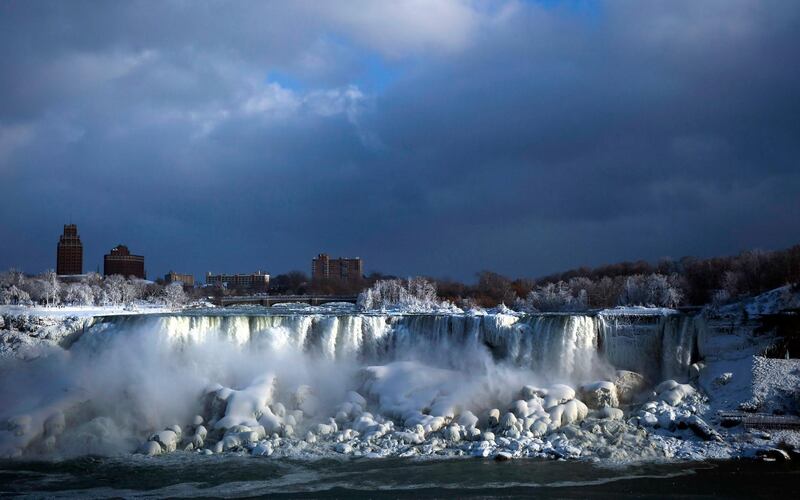 Water flows over the American Falls. Aaron Lynett / The Canadian Press via AP