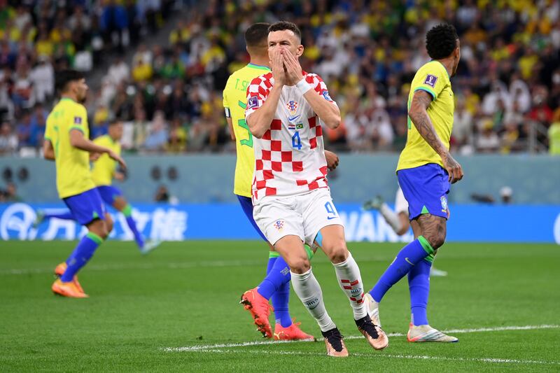 Ivan Perisic of Croatia reacts after a missed chance. Getty