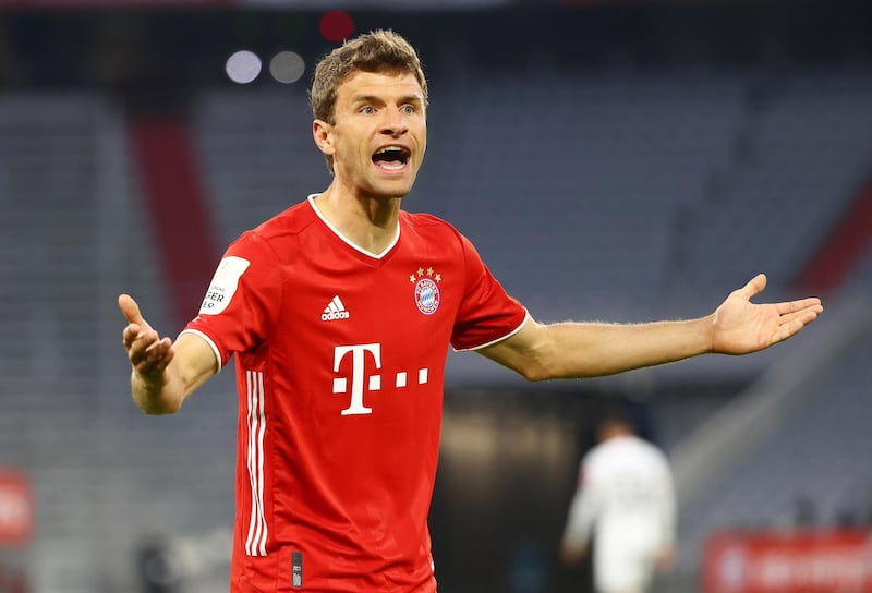 Bayern Munich's Thomas Mueller during the semi final. EPA