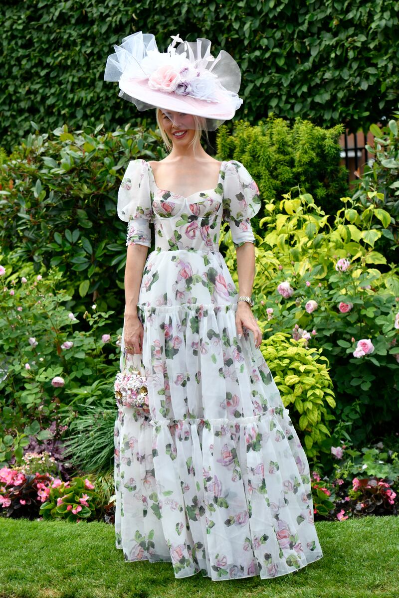 Plenty of springs florals for this racegoer. Getty Images 