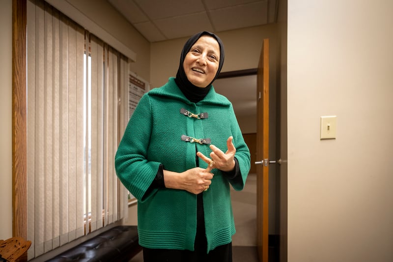 One of the key figures in McKinney's transformation was Bibi Bahrami, a mosque leader at the Islamic Centre of Muncie, who responded to the veteran's anger with compassion. AP Photo 