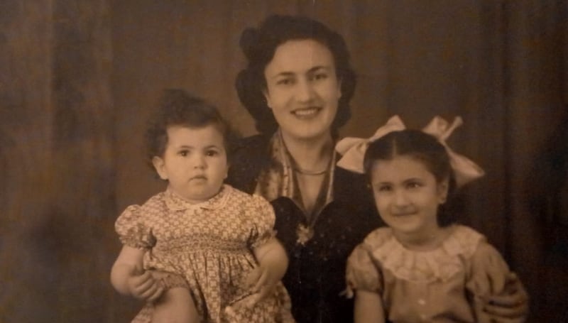 Mrs Al Kaylani, right, with her mother and younger sister, Karma. Photo: Haifa Al Kaylani OBE