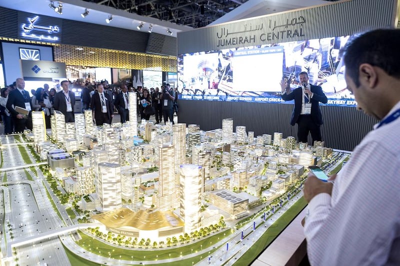 Above, a scale version of Jumeirah Central. Antonie Robertson / The National