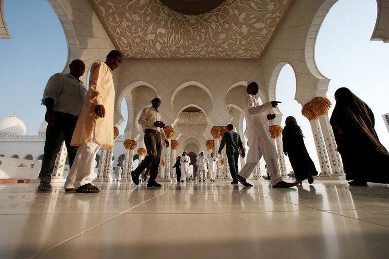 Sheikh Zayed Grand Mosque during Eid prayers. Christopher Pike / The National