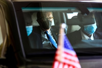 Jeffrey Feltman leaves after meeting with Sudan's prime minister in the capital Khartoum on September 29, 2021. AFP