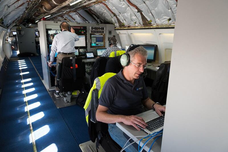 Technicians put new developments through their paces onboard the aircraft. Courtesy: Honeywell