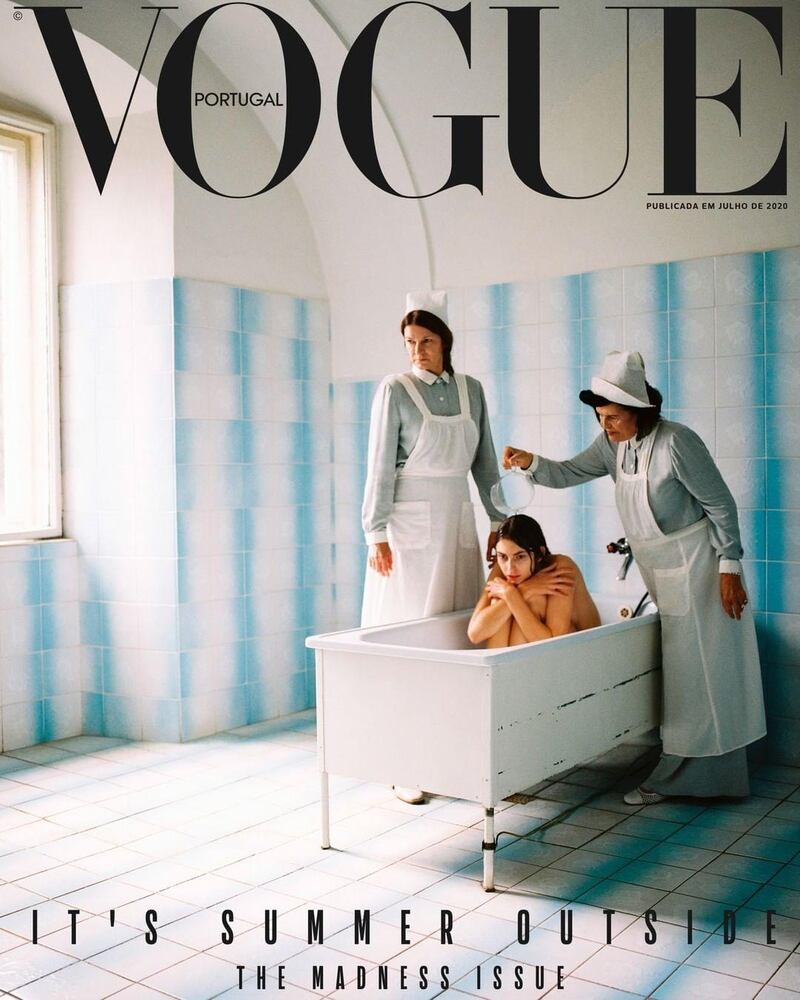 The cover of 'Vogue Portugal''s 'The Madness Issue' was shot by photographer Branislav Simoncik. Instagram / Vogue Portugal