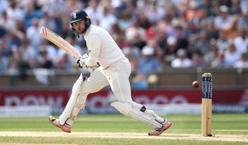 LEEDS, ENGLAND - AUGUST 27:  Mark Stoneman of England bats during day three of the 2nd Investec Test between England and the West Indies at Headingley on August 27, 2017 in Leeds, England.  (Photo by Gareth Copley/Getty Images)