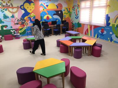 The brightly painted child cancer facility - the first in Gaza - was funded by an American NGO. Nagham Mohanna