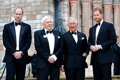 Alongside David Attenborough, second left, King Charles is one of the UK's most prominent environmentalists. Getty