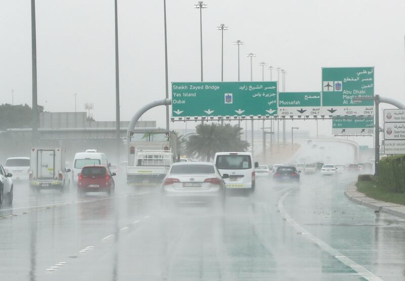 Cloudy weather with showers in Abu Dhabi. Ravindranath / The National