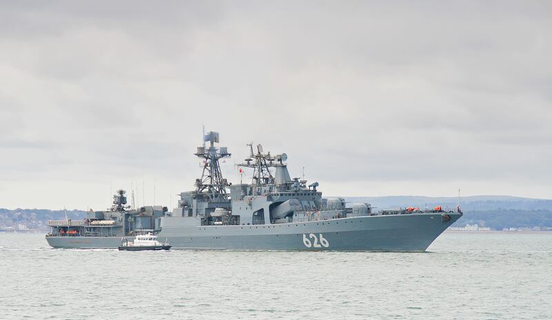 The Russian destroyer Vice-Admiral Kulakov has been used in security drills in the Barents Sea. Brian Burnell