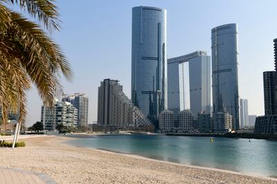 A Cabinet decision has started the process of adding Al Reem Island to ADGM’s jurisdiction, increasing the district's combined area to nearly 1,438 hectares. Khushnum Bhandari / The National